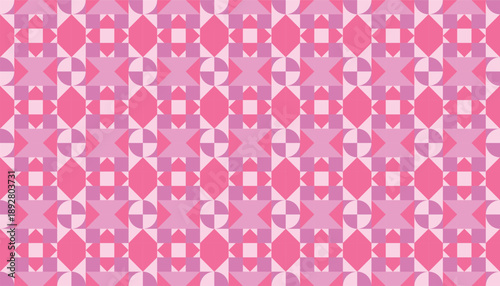 High-quality seamless vector backdrop featuring a harmonic pink geometric tessellation. Versatile pattern for cosmetics packaging, lifestyle blogging, and modern interior decor