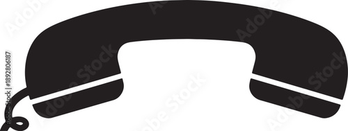 Black telephone receiver icon