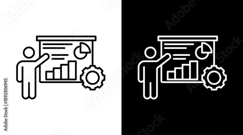 Business Plan  White Icon Set Design