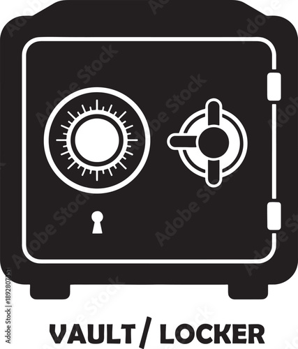 safe box with combination lock and keyhole