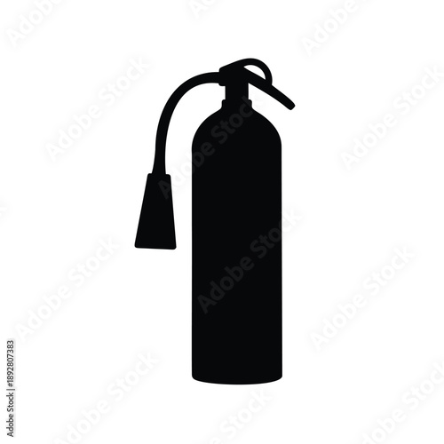 Detailed minimalist silhouette illustration of a fire extinguisher safety equipment icon