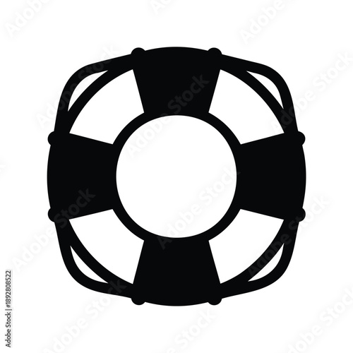 Black and white iconic image of a life preserver for water safety