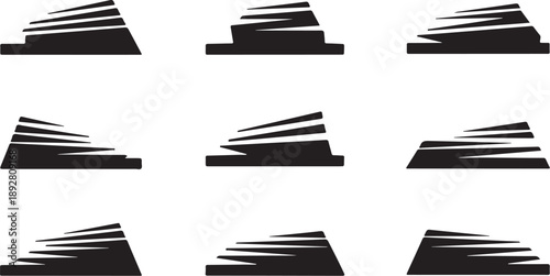 Abstract black and white geometric shapes seamless pattern design