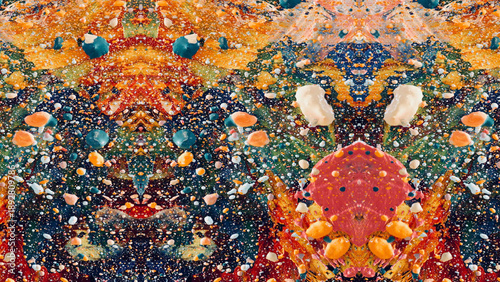 Abstract art background . Hand painting artwork on canvas .