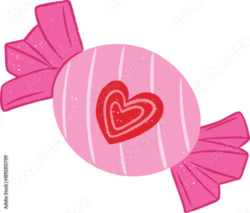 Valentine Pink Candy Icon Vector