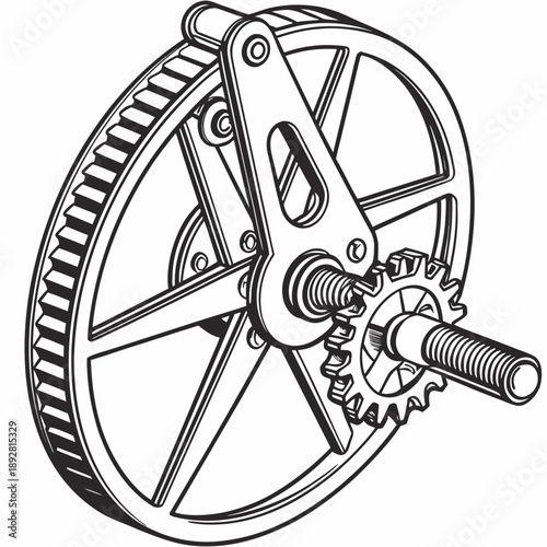 Mechanical gear wheel with sprocket and axle