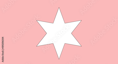 A Simple White Six Pointed Star Shape.