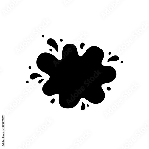 Black Ink Splash Inkblot Decorative Element