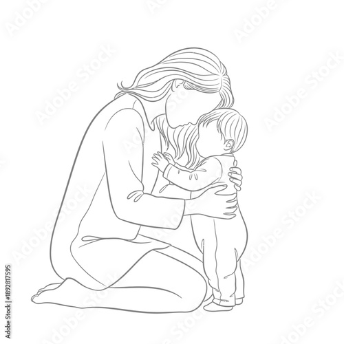 Tender moment between mother and child