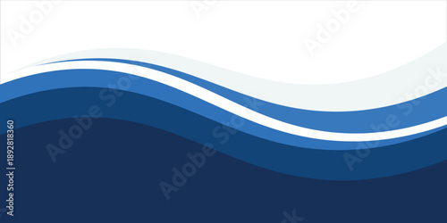 Abstract modern blue with abstract wavy header business banner horizontal background