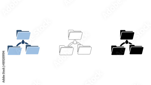 connected folder icon representing linked and synchronized file systems for efficient data management