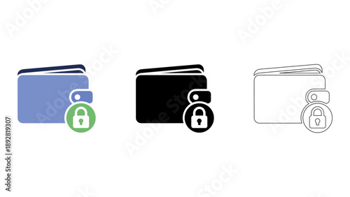 locked wallet with padlock represents secure and protected financial funds