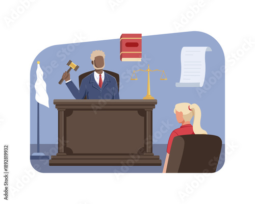 Judge Court Verdict Illustration