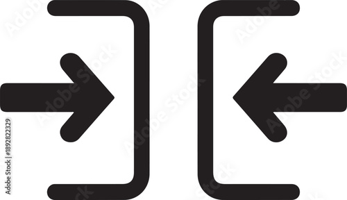 Two Arrows Pointing Towards Each Other direction convergence