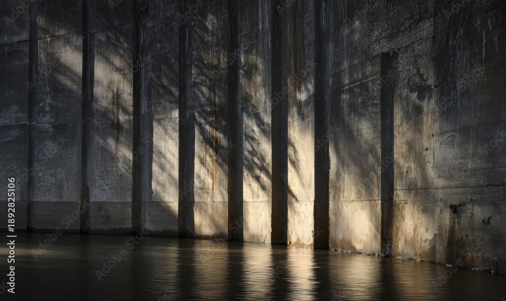 Fototapeta premium A wall with a shadow of trees on it