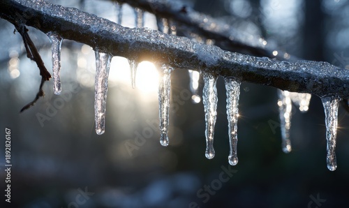 A branch covered in ice