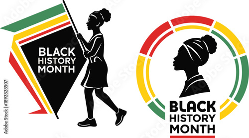 Black History Month Illustration Featuring African American Woman