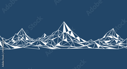 Abstract Geometric Mountain Range Landscape.