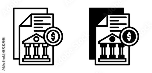 Bank Statement Icon Collection line & Mixed Style icon  