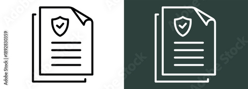 Policy Icon White and Black Style Of