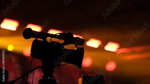 Video Camera Filming Music Concert For Online Tv Broadcasting