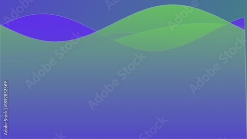 Abstract flowing waves of purple and green create a serene and modern background.