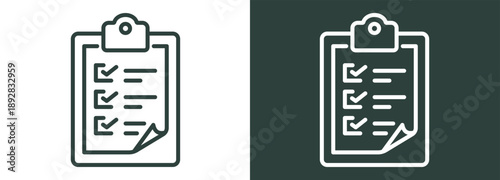 Checklist Icon White and Black Style Of