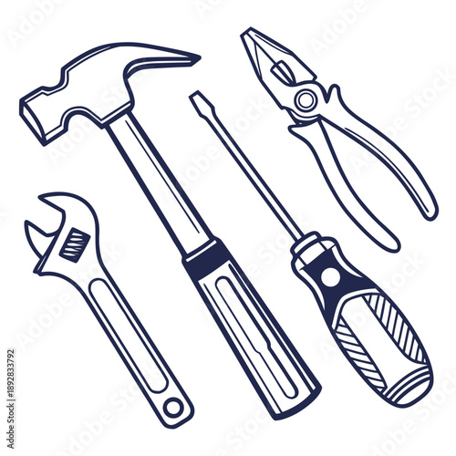 Essential toolkit for diy projects Vector