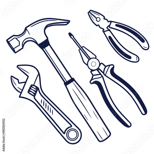 Essential hand tools Vector