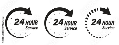 12 hours timer vector symbol black color style isolated on white background. Clock, stopwatch, cooking time label. 10