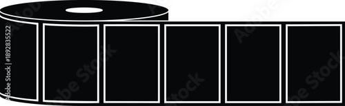Black label sticker paper on white background