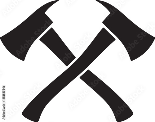 Two black axes crossed in a simple stark graphic illustration