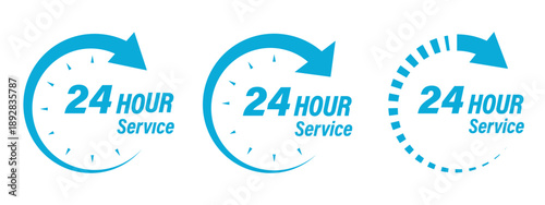 24 Hrs icon logotype designs. modern icon design set. 24 hours vector icon set. 24 7 service icon set. 24 hour assistance icons. 24 hours 7 days in week support icons. 24/7 service icon set