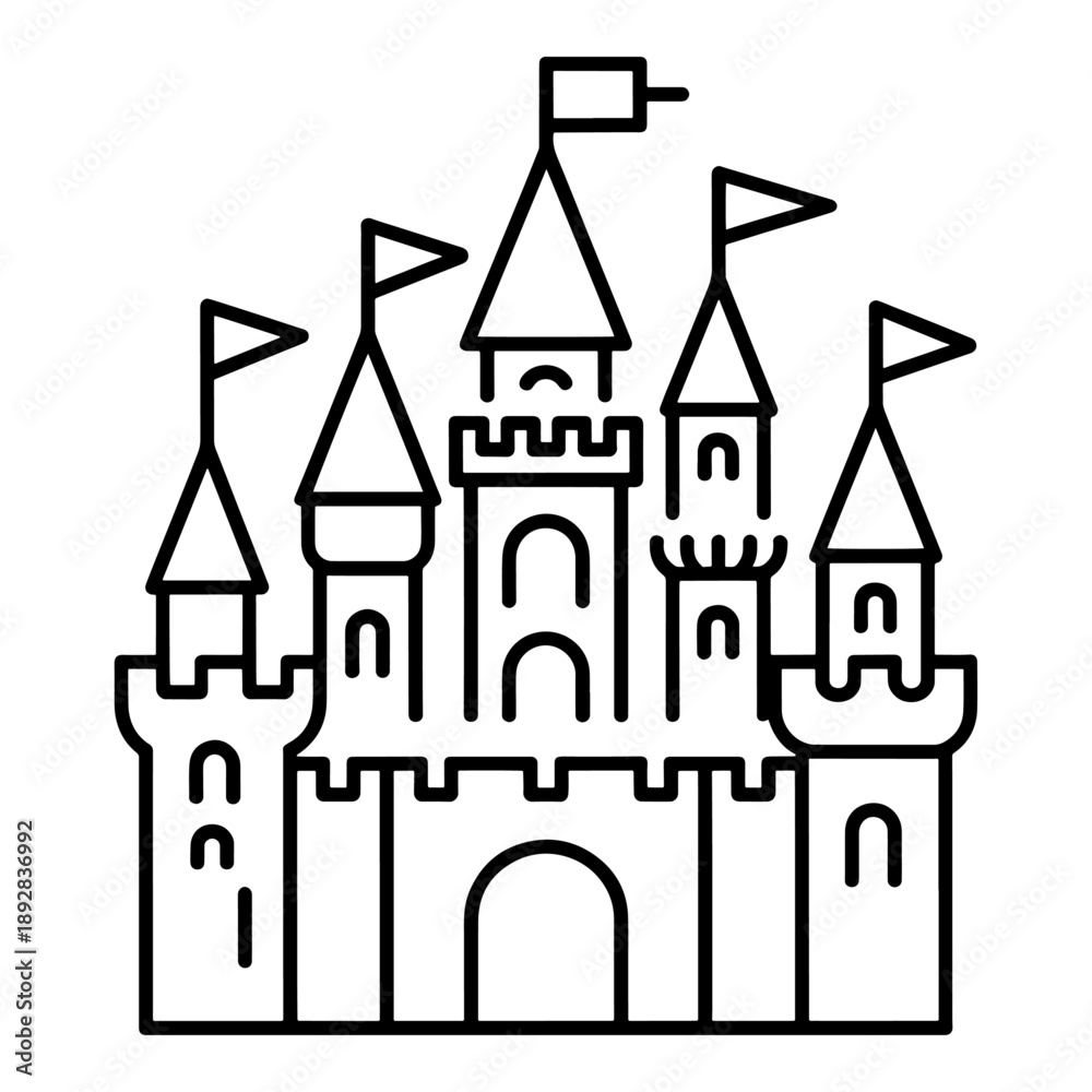 Obraz premium Qualityful Castle line icon