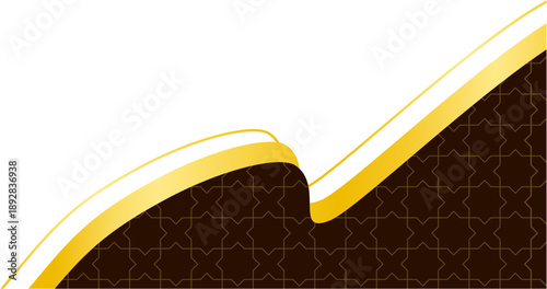 Luxury Brown and Gold Islamic Corner with Geometric Pattern Design