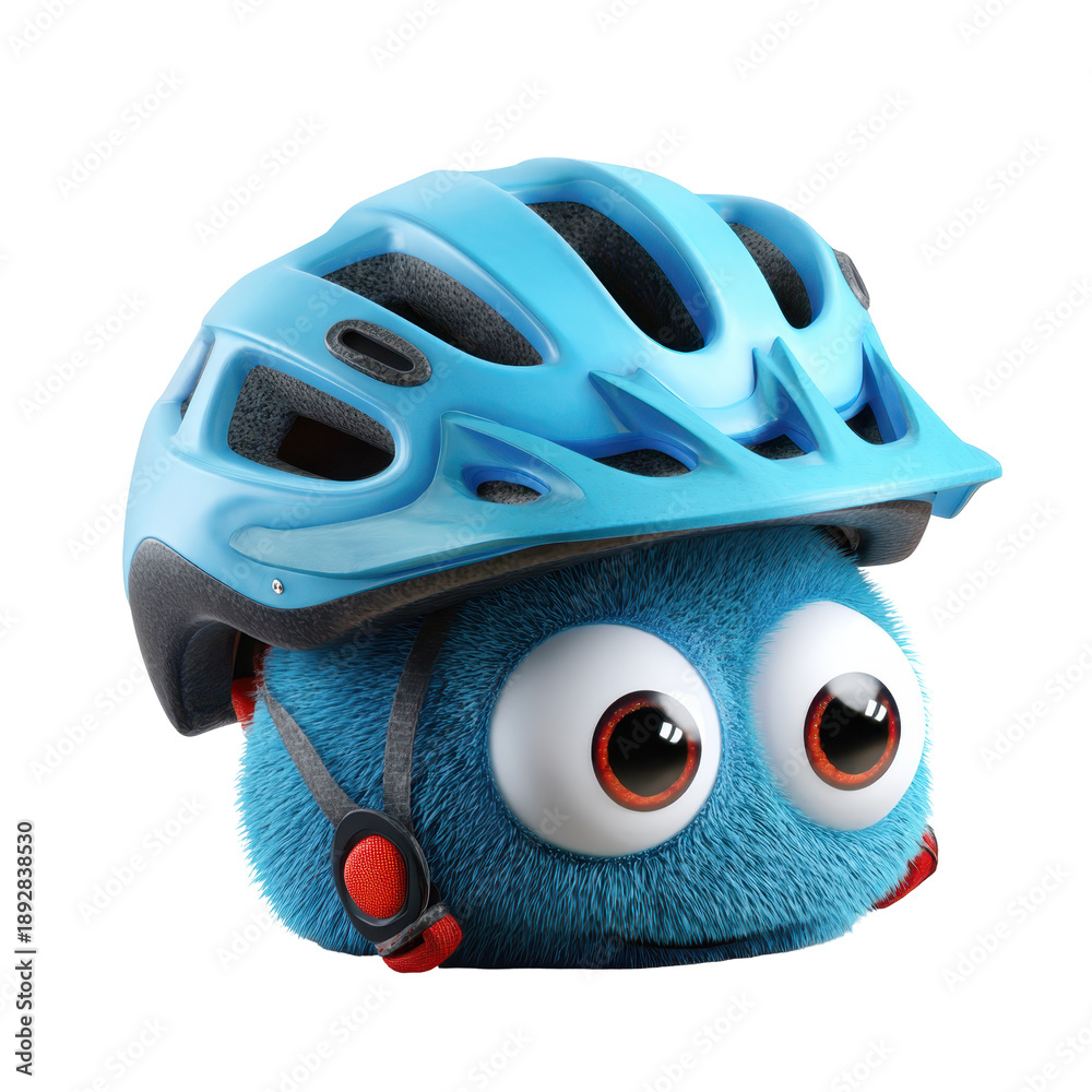 Naklejka premium A red and black bicycle helmet is a protective plastic head equipment isolated on a white background, providing essential safety for cycling and outdoor sports