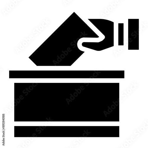 Vote  releated democracy, political process, ballots, candidates, debates, results, government, freedom, and civic participation icon glyph style vector illustration