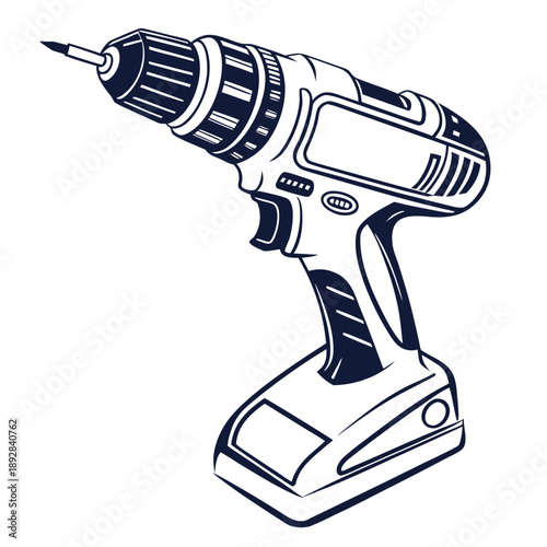 Cordless drill in use