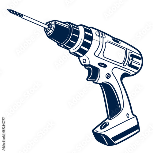 Illustrated electric drill
