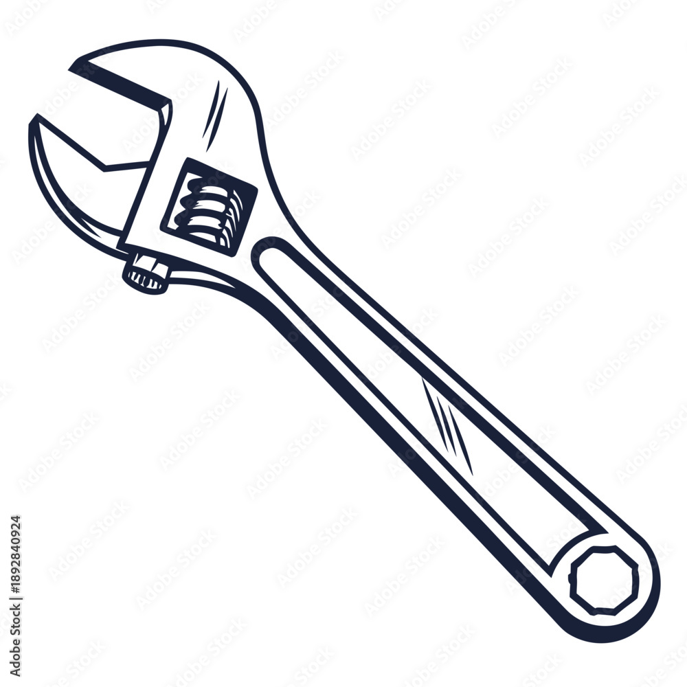 Obraz premium Adjustable wrench in use