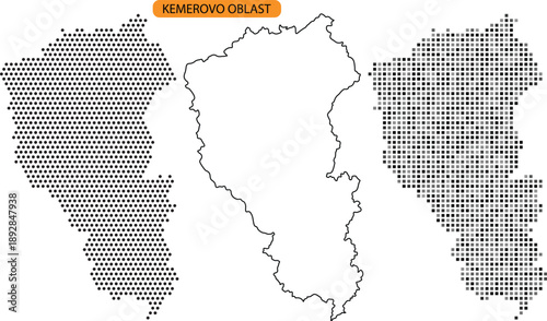 Detailed map of bosnia and herzegovina with dotted pattern and outline