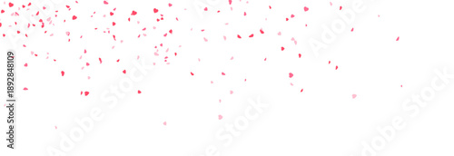 Multicolored heart-shaped confetti on an isolated transparent background. Heart confetti PNG. Design elements for Valentine’s Day. Festive background.