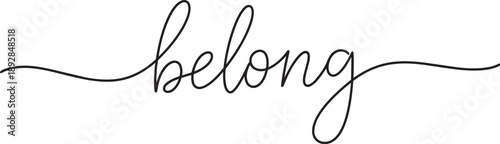 Elegant handwritten script 'belong' typography
