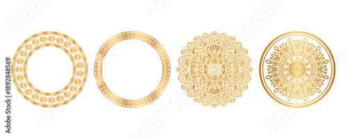 Vector set of logo design templates. Symbols in ornamental arabic style. Ornate decor for invitation, greeting card, wallpaper, background, web page.