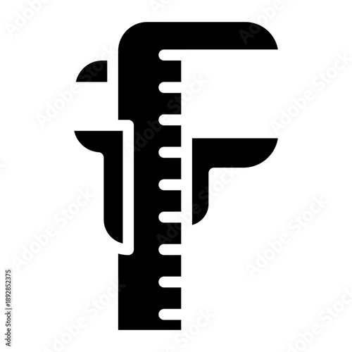 Caliper  suitable for engineering, architecture, renovation, industrial work, safety, planning, and development concepts. icon glyph in vector illustration