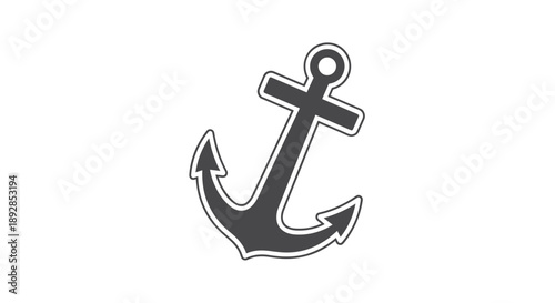 Classic Anchor Nautical Maritime Symbol Illustration.