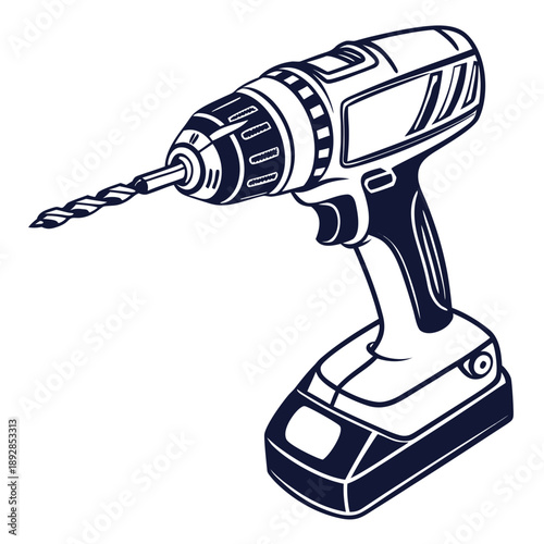 Cordless drill with drill bit