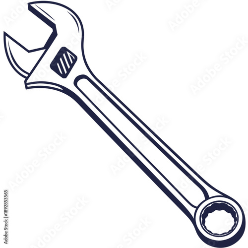 Adjustable wrench in use
