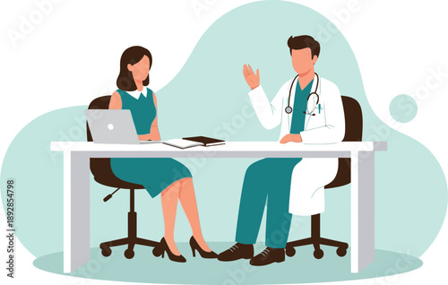 Doctor and patient in a medical consultation setting