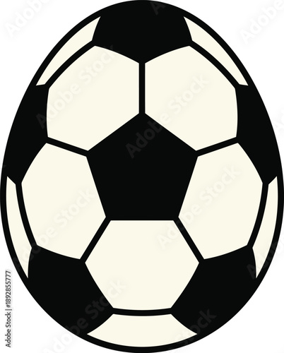 Soccer Ball Shaped Egg Vector Illustration, Creative Football and Easter Concept Design